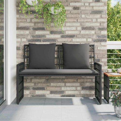 Външна пейка Едноцветен Черно и тъмно сиво 116 x 55 x 82 см