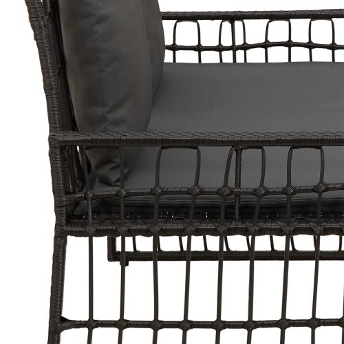 Външна пейка Едноцветен Черно и тъмно сиво 116 x 55 x 82 см