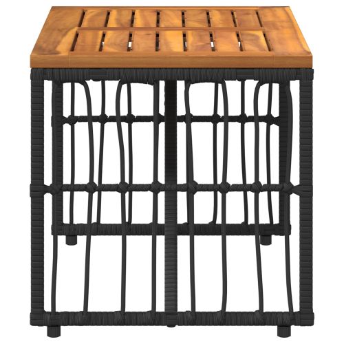 Маса за открито Черен 80 x 40 x 40 cm Стомана и полиратан