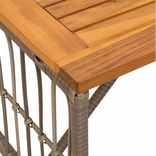 Маса за открито Сив 80 x 40 x 40 cm Стомана и полиратан