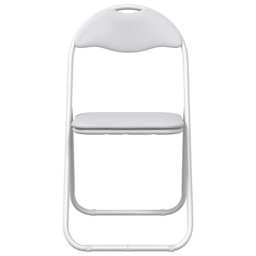 Сгъваем стол 2 pcs Бяло и сиво 48 x 43,5 x 81 см Изкуствена