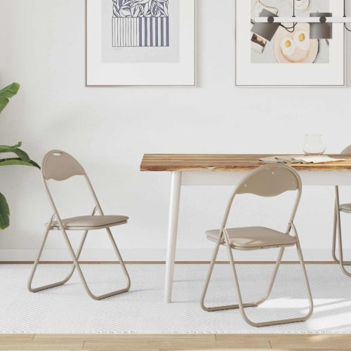 Сгъваем стол 2 pcs Пясък 48 x 43,5 x 81 см Изкуствена