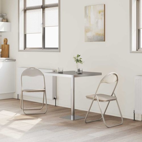 Сгъваем стол 2 pcs Пясък 48 x 43,5 x 81 см Изкуствена