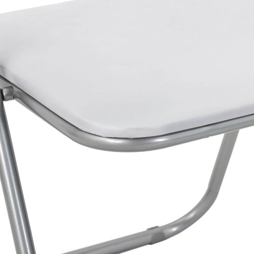 Сгъваем стол 8 pcs Бяло и сиво 48 x 43,5 x 81 см Изкуствена