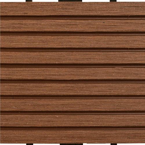 Плочка за decking 11 pcs Кафяво 30 x 30 cm WPC