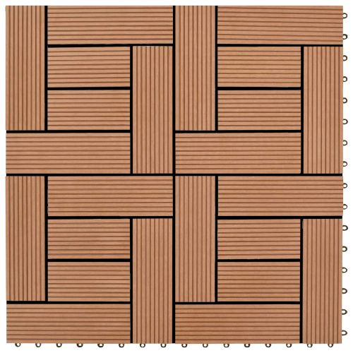 Плочка за decking 11 pcs Кафяво 30 x 30 cm WPC