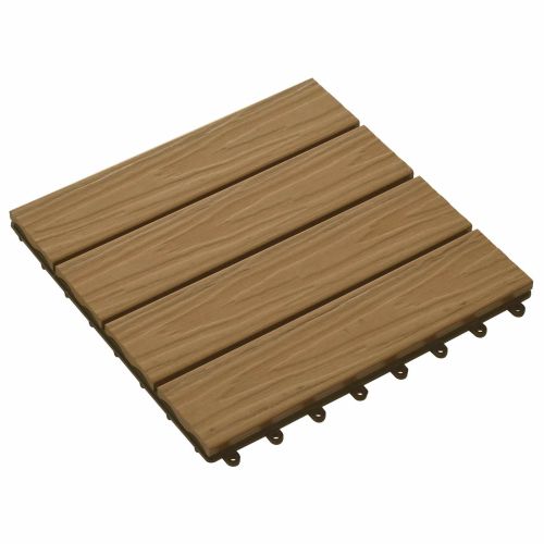Плочка за decking 3D дизайн 11 pcs Тик 30 x 30 cm WPC