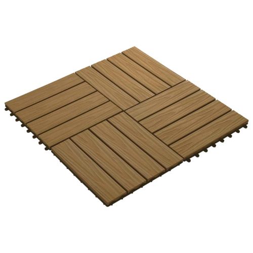 Плочка за decking 3D дизайн 11 pcs Тик 30 x 30 cm WPC
