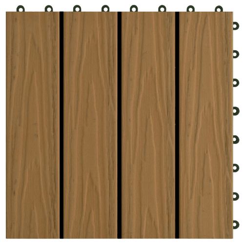 Плочка за decking 3D дизайн 11 pcs Тик 30 x 30 cm WPC