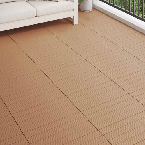 Плочка за decking 6 pcs Кафяво 60 x 30 cm WPC