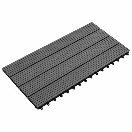 Плочка за decking 6 pcs Сив 60 x 30 cm WPC