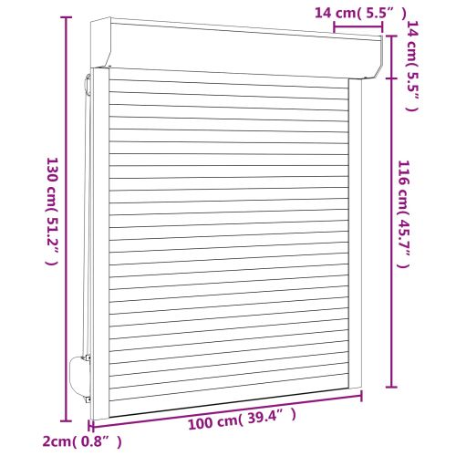 Ролетна щора Антрацит 100 x 130 cm Алуминий и полиреутан