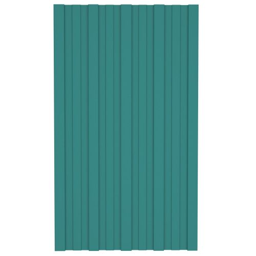 Покривен панел 12 pcs Зелено 80 x 45 cm Поцинкована стомана