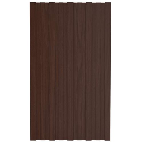 Покривен панел 12 pcs Кафяво 80 x 45 cm Поцинкована стомана