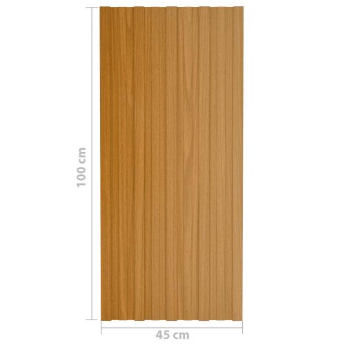 Покривен панел 12 pcs Натурално 100 x 45 cm Поцинкована стомана