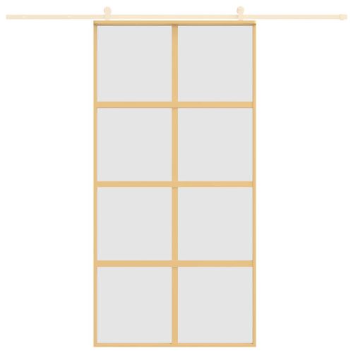 Плъзгаща се врата 102,5x205 см матирано ESG стъкло и алуминий