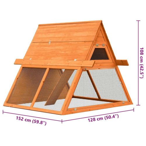 Клетка за зайци, чам и ела масив, 152x128x108 см