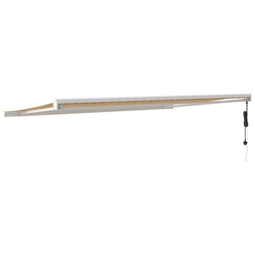 Прибираща се тента жълто и бяло 5x3 м плат и алуминий