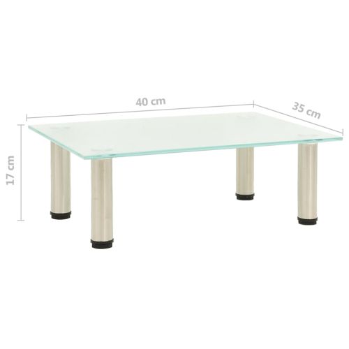 322759 TV Stand Frosted 40x35x17 cm Tempered Glass