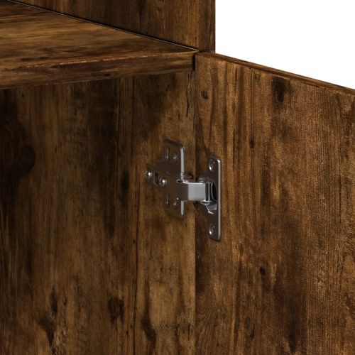 Висок шкаф, опушен дъб, 80x42,5x249 см, инженерно дърво