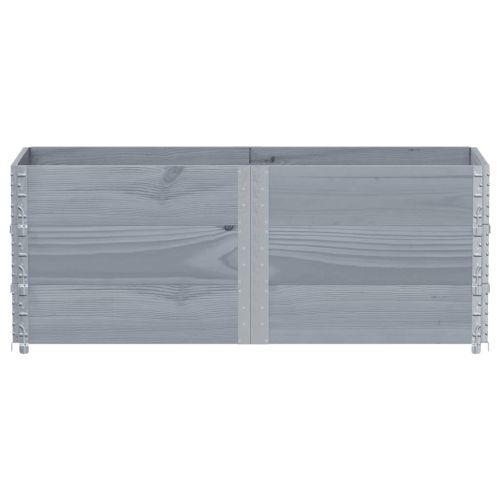 Градинска кашпа, сив, 150x50 см, борова дървесина масив