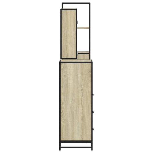 Комплект шкафове за баня от 4 части дъб сонома инженерно дърво