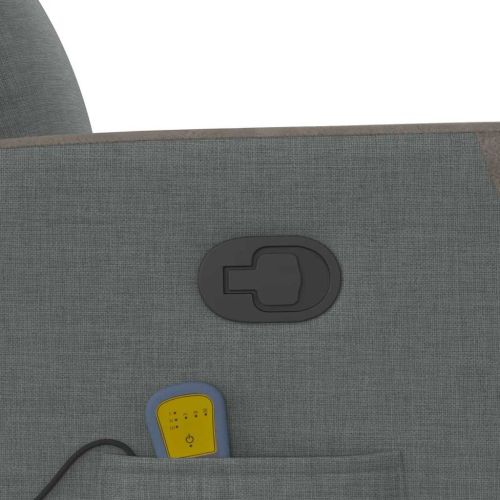 Изправящ масажен реклайнер стол,тъмносив, текстил