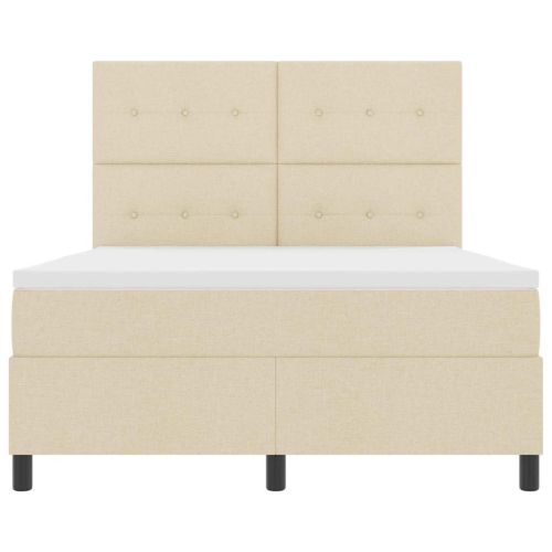 Легло с пружинирана основа с матрак Крем 160 x 200 cm текстил