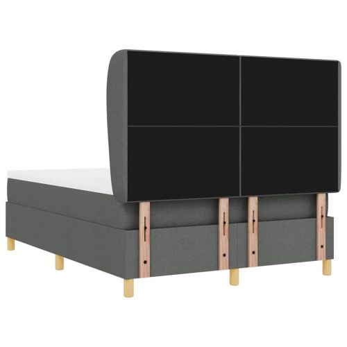 Легло с пружинирана основа Тъмен сив 200 x 160 см текстил