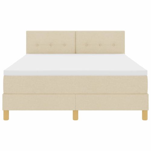 LED кутия за пружини с легло Крем 160 x 200 cm текстил