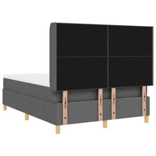 Легло с пружинирана основа с LED ленти Сив 160 x 200 cm текстил