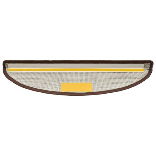 Изтривалки за стълби, 30 бр., 56x17x3 см, кафеенокафяви, полукръгли