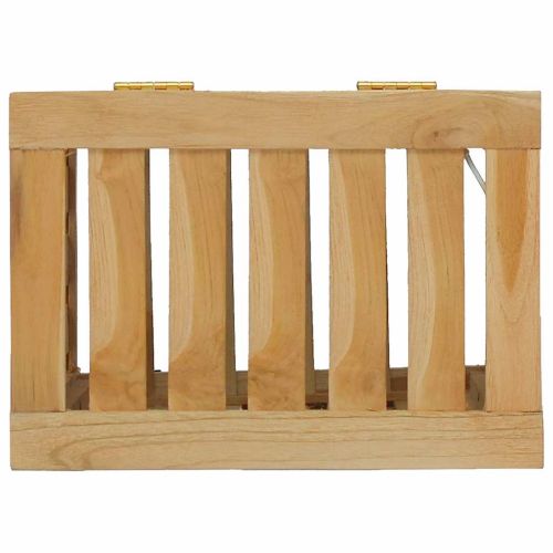 Кош за пране, 35x25x60 см, тиково дърво масив