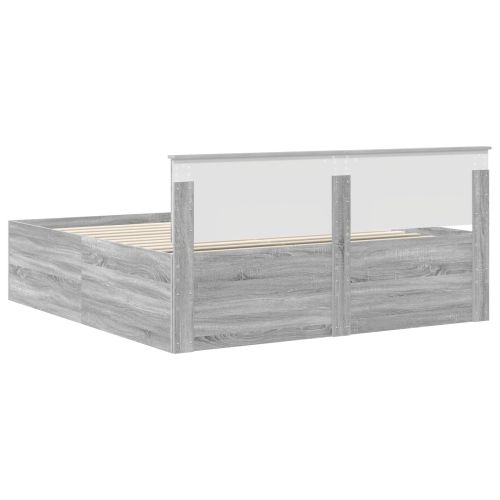 Рамка за легло Сив Сонома 200 x 200 cm Инженерно дърво
