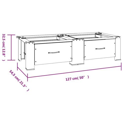 Двойна стойка за пералня и сушилня с чекмеджета, бяла