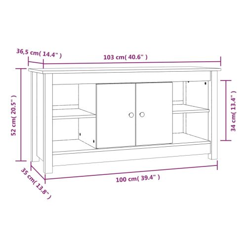 ТВ шкаф, 103x36,5x52 см, бор масив