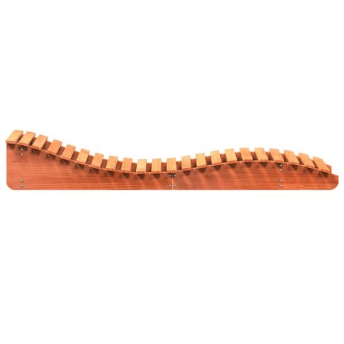 Шезлонги, 2 бр, восъчнокафяви, 205x60x31,5 см, бор масив