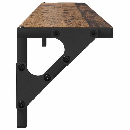 Стени за рафтове с рафт 2 pcs Старо дърво 80 x 15 x 15,5 cm