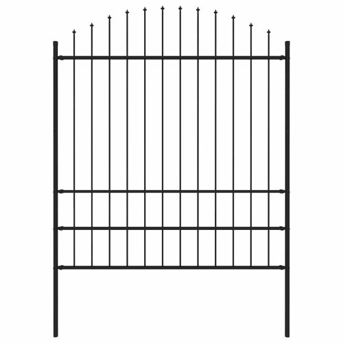 Градинска ограда Woerden с връх тип копие, стомана, 170x200 см, черна