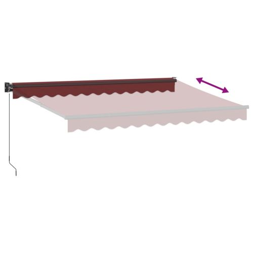Ръчно прибираща се тента, бордо, 350x250 см