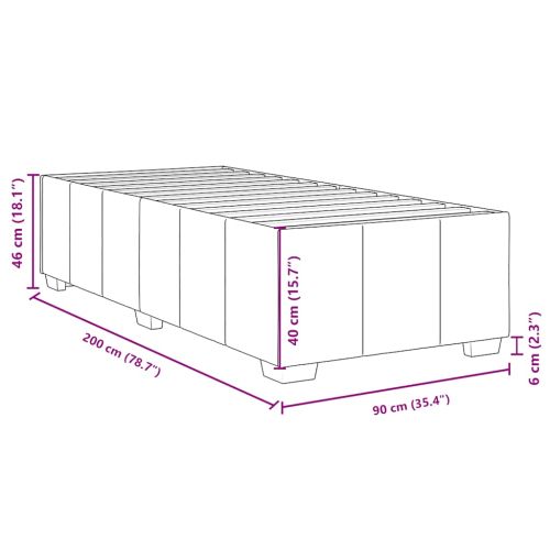 Боксспринг легло с матрак, тъмнокафяво, 90x200 см, плат