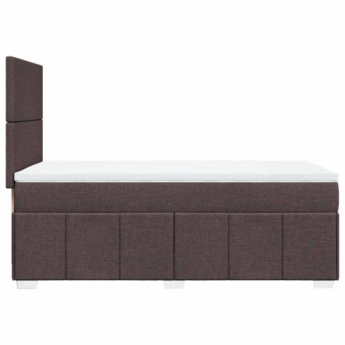 Боксспринг легло с матрак, тъмнокафяво, 90x200 см, плат