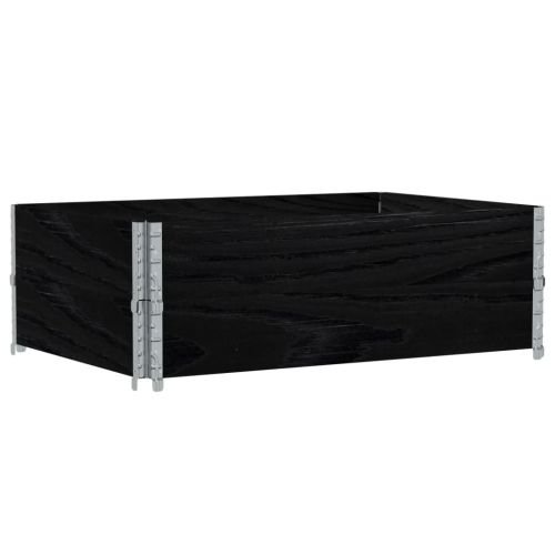 Градинска кашпа, черен, 120x80 см, борова дървесина масив