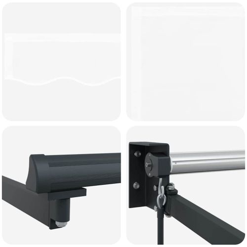 Сгъваем навес Бяло 400 × 300 cm Полиестер и алуминий