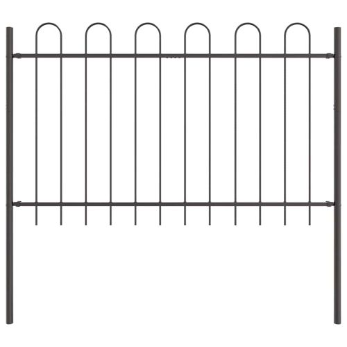 Градска ограда 4 pcs Сив 6,8 x 1,2 м Прахово боядисана стомана