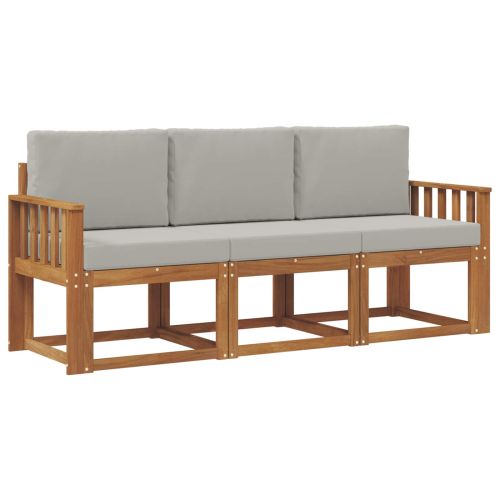 Комплект дивани за открито 3 pcs Естествено и светло сиво