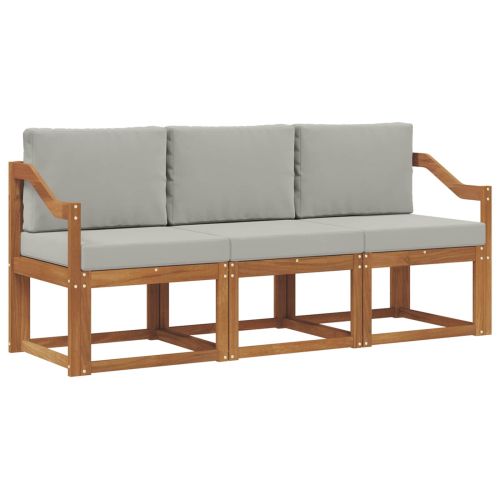 Комплект дивани за открито 3 pcs Естествено и светло сиво