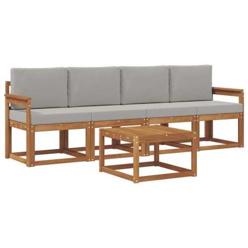 Комплект дивани за открито 5 pcs Естествено и светло сиво