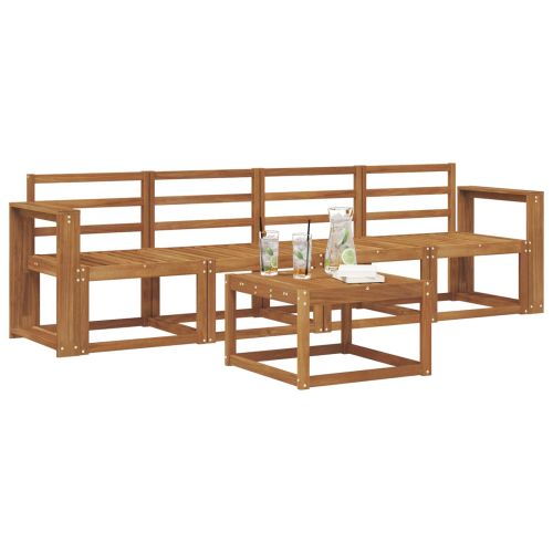 Комплект дивани за открито 5 pcs Естествен