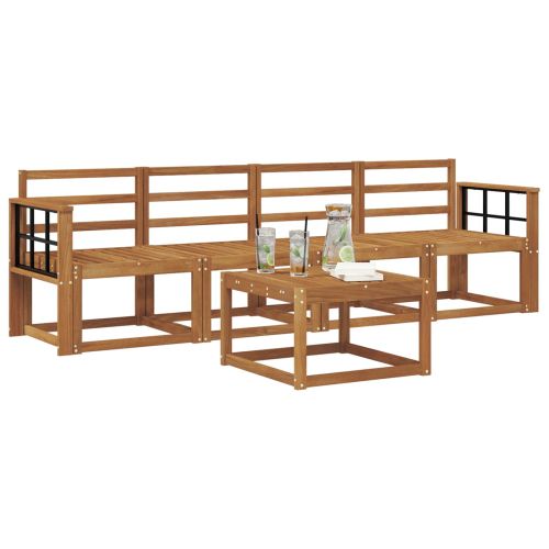 Комплект дивани за открито 5 pcs Естествен